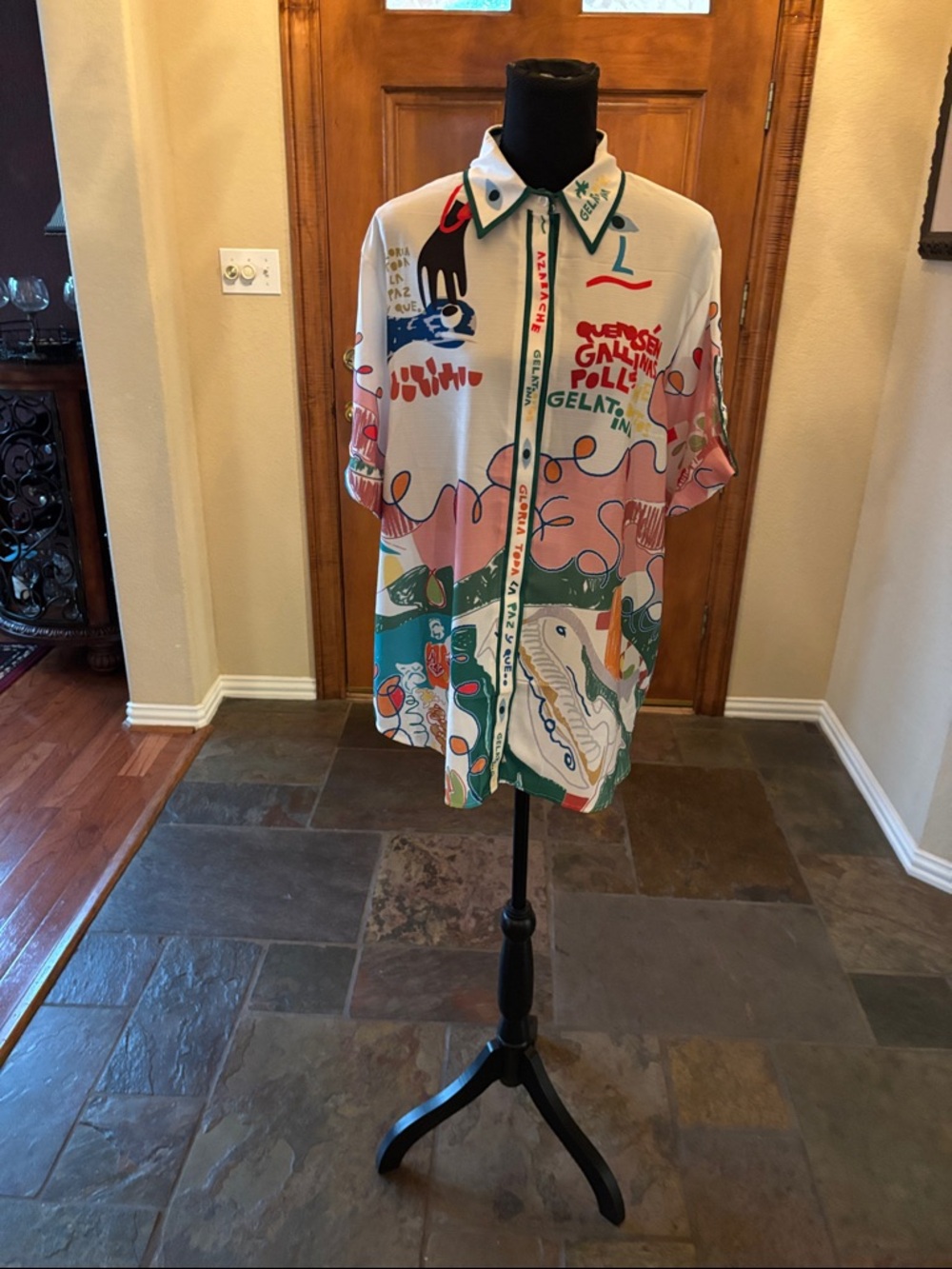 Gelato Graphic Short-Sleeve Button-Up Shirt - Multicolor